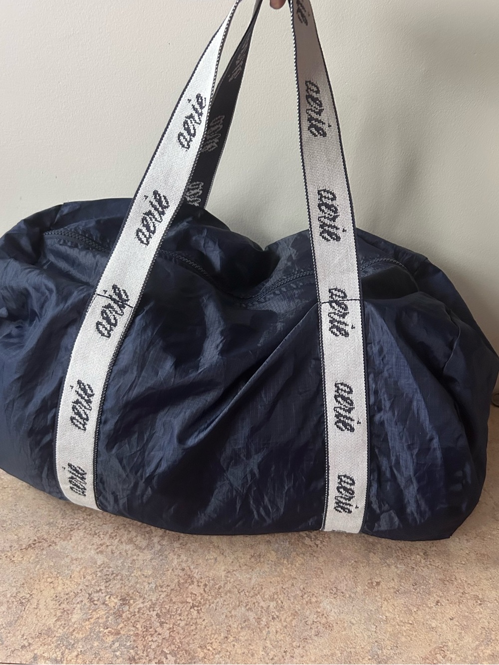 NWT Aerie Navy Blue Nylon Duffel Bag O/S - Picture 2 of 9